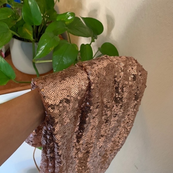 𝅺mind Code Rose Gold Sequin Sparkle Mini Bodycon Sexy Dress Size Medium (1114) - Picture 10 of 10